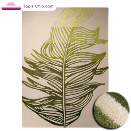 Tapis Feather Ecru et Vert par Esprit Home Tapis Feather Ecru et Vert par Esprit Home