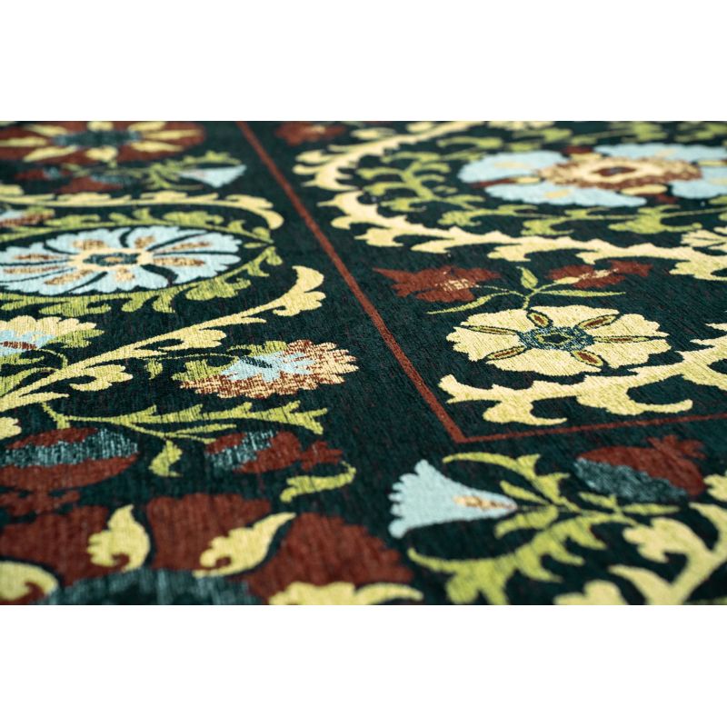 Tapis de salon Suzani Bavaria multi vert détail couleur