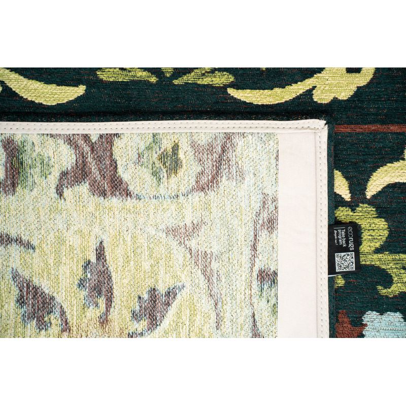 Tapis de salon Suzani Bavaria multi vert détail revetement