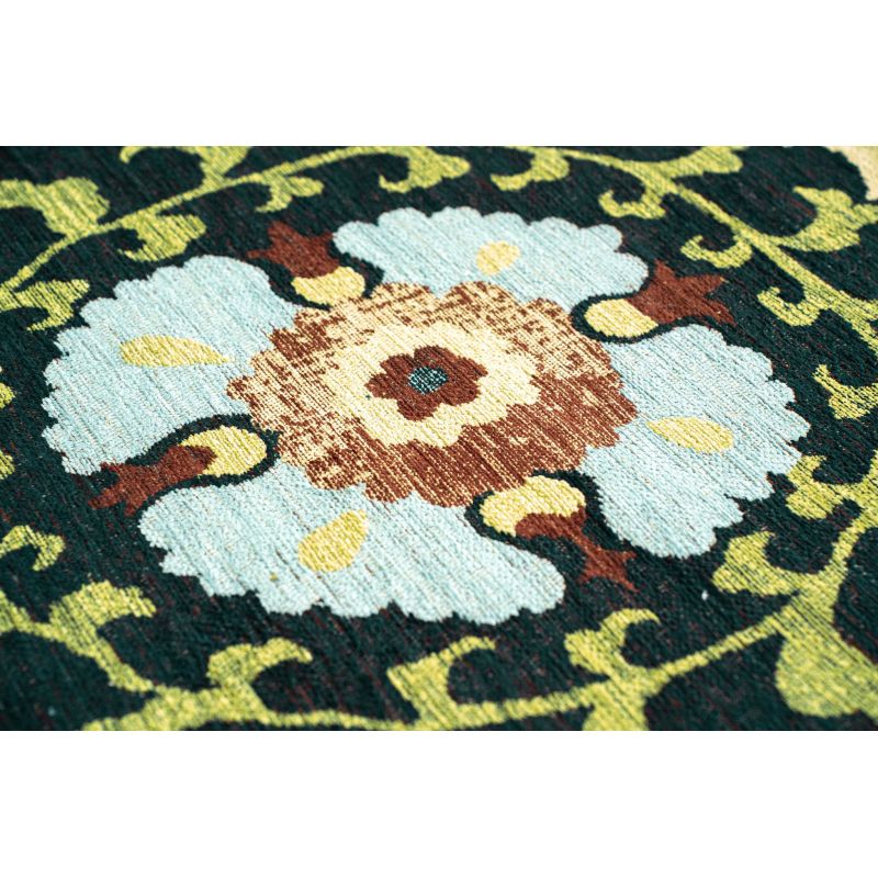 Tapis de salon Suzani Bavaria multi vert détail motif