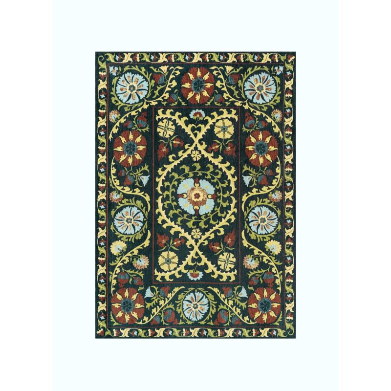 Tapis de salon Suzani Bavaria multi vert