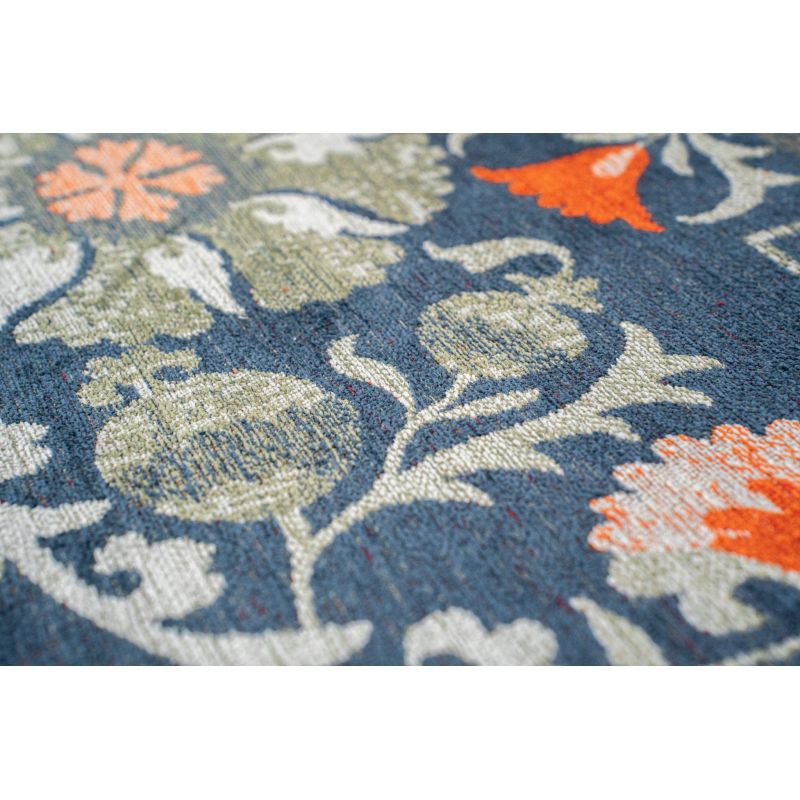 Tapis de salon Suzani Bavaria multi bleu détail couleur