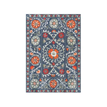 Tapis de salon Suzani Bavaria multi bleu Tapis de salon Suzani Bavaria multi bleu