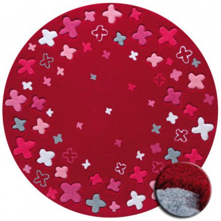 Tapis Rond pour Enfant Bloom Field Rouge par Esprit Home Tapis Rond pour Enfant Bloom Field Rouge par Esprit Home