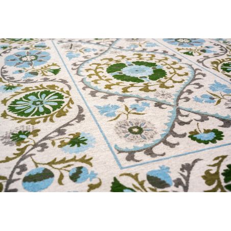 Tapis de salon Suzani Slavia multi blanc détail couleur Tapis de salon Suzani Slavia multi blanc détail couleur