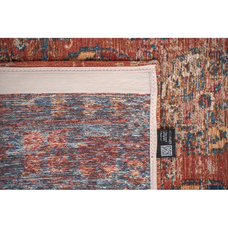 Tapis de salon Kasak Aksou rouge détail revetement