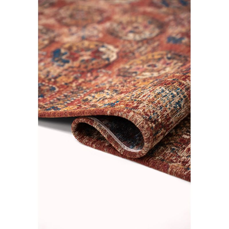 Tapis de salon Kasak Aksou rouge détail matiere