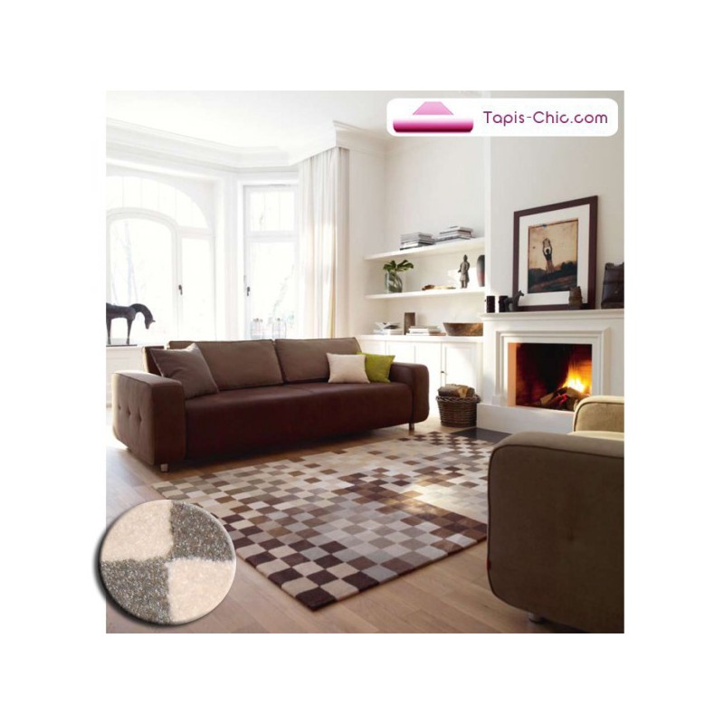 Tapis Pixel beige, gris et chocolat par Esprit Home