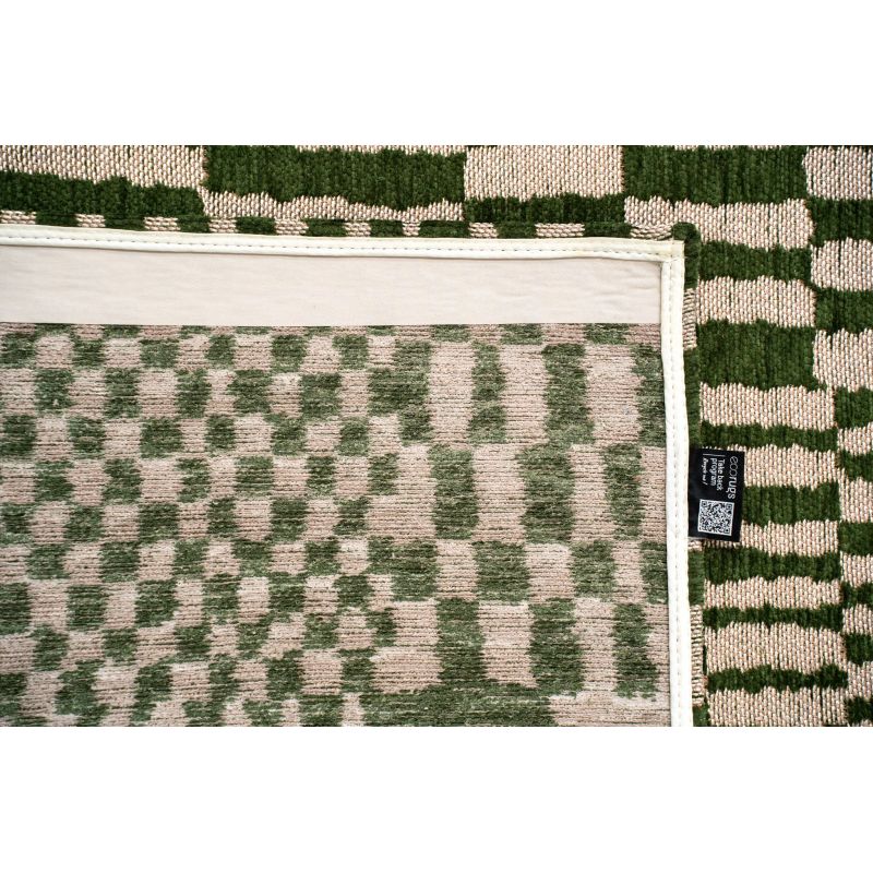 Tapis de salon Berber Oasis vert détail revetement