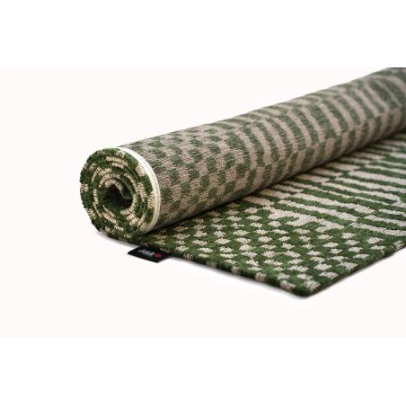 Tapis de salon Berber Oasis vert détail etiquette Tapis de salon Berber Oasis vert détail etiquette