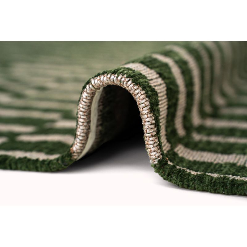 Tapis de salon Berber Oasis vert détail surjet