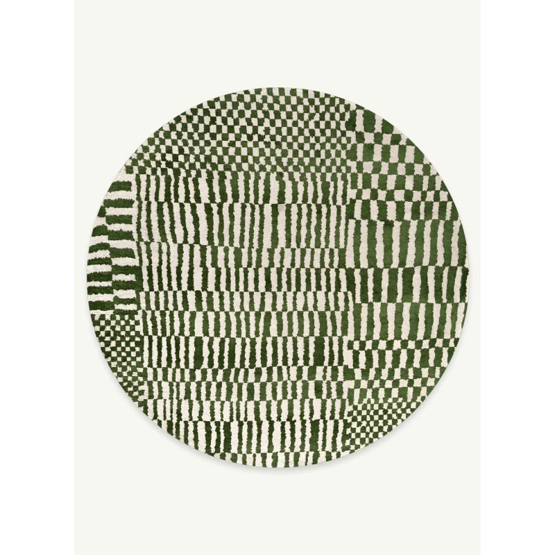 Tapis de salon Berber Oasis vert rond