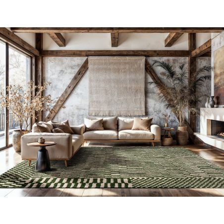 Tapis de salon Berber Oasis vert ambiance Tapis de salon Berber Oasis vert ambiance