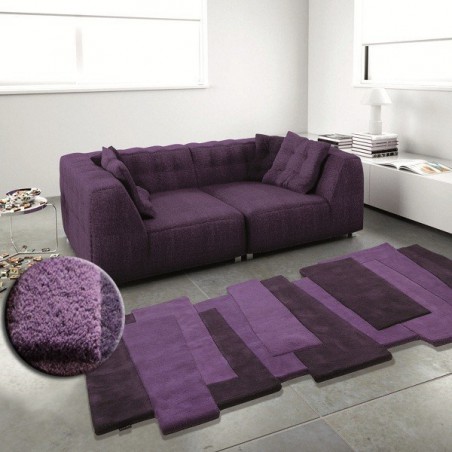 Tapis Contemporain Pebbles par Angelo violet en laine Tapis Contemporain Pebbles par Angelo violet en laine
