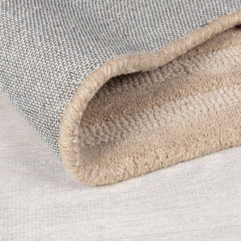 Tapis en laine beige motifs rectangle Zengarden détail revetement