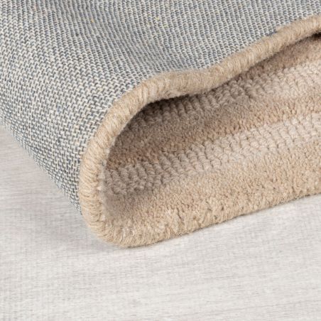 Tapis en laine beige motifs rectangle Zengarden détail revetement Tapis en laine beige motifs rectangle Zengarden détail revetement