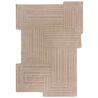 Tapis en laine beige motifs rectangle Zengarden