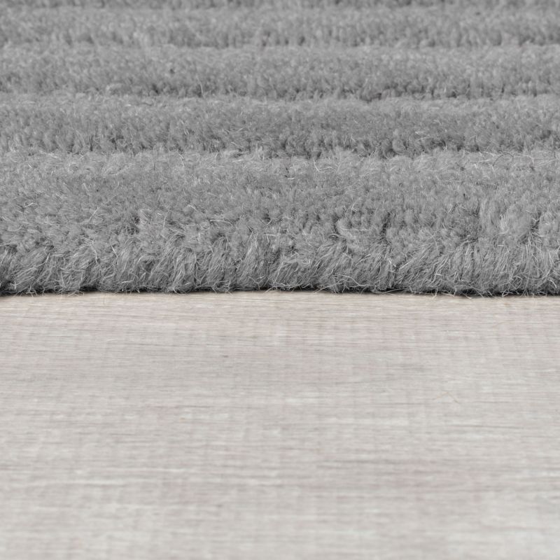 Tapis en laine gris motifs rectangle Zengarden détail bordure