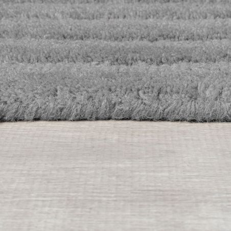 Tapis en laine gris motifs rectangle Zengarden détail bordure Tapis en laine gris motifs rectangle Zengarden détail bordure