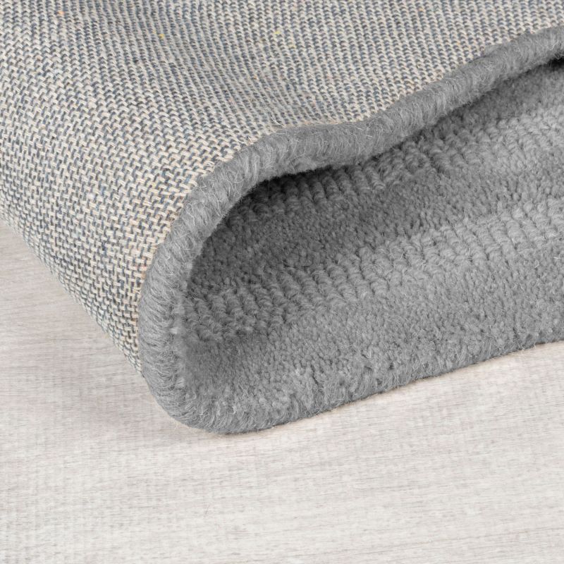 Tapis en laine gris motifs rectangle Zengarden détail revetement