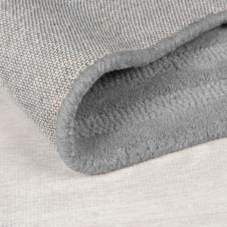 Tapis en laine gris motifs rectangle Zengarden détail revetement Tapis en laine gris motifs rectangle Zengarden détail revetement