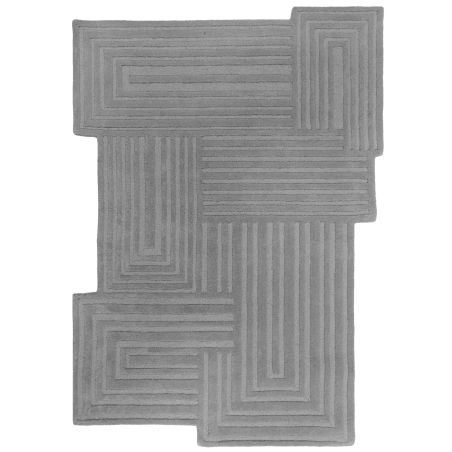 Tapis en laine gris motifs rectangle Zengarden Tapis en laine gris motifs rectangle Zengarden