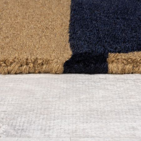 tapis de salon en laine terracotta multicolore Abstract Mia détail bordure tapis de salon en laine terracotta multicolore Abstract Mia détail bordure
