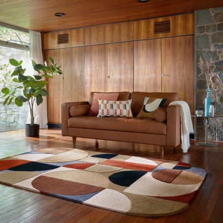 tapis de salon en laine terracotta multicolore Abstract Mia ambiance tapis de salon en laine terracotta multicolore Abstract Mia ambiance