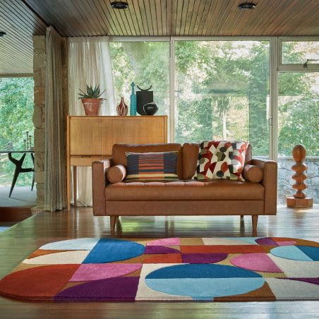 tapis de salon en laine rose multicolore Abstract Mia ambiance tapis de salon en laine rose multicolore Abstract Mia ambiance