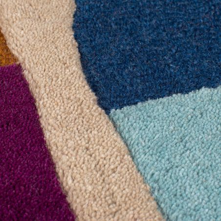 tapis de salon en laine rose multicolore Abstract Mia détail matiere tapis de salon en laine rose multicolore Abstract Mia détail matiere