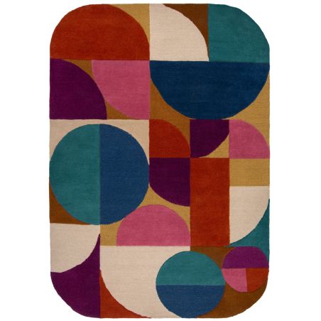 tapis de salon en laine rose multicolore Abstract Mia tapis de salon en laine rose multicolore Abstract Mia