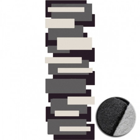 Tapis de Couloir Design et Original Pebbles par Angelo gris et noir