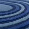 Tapis en laine bleu forme originale Conway retro détail matiere