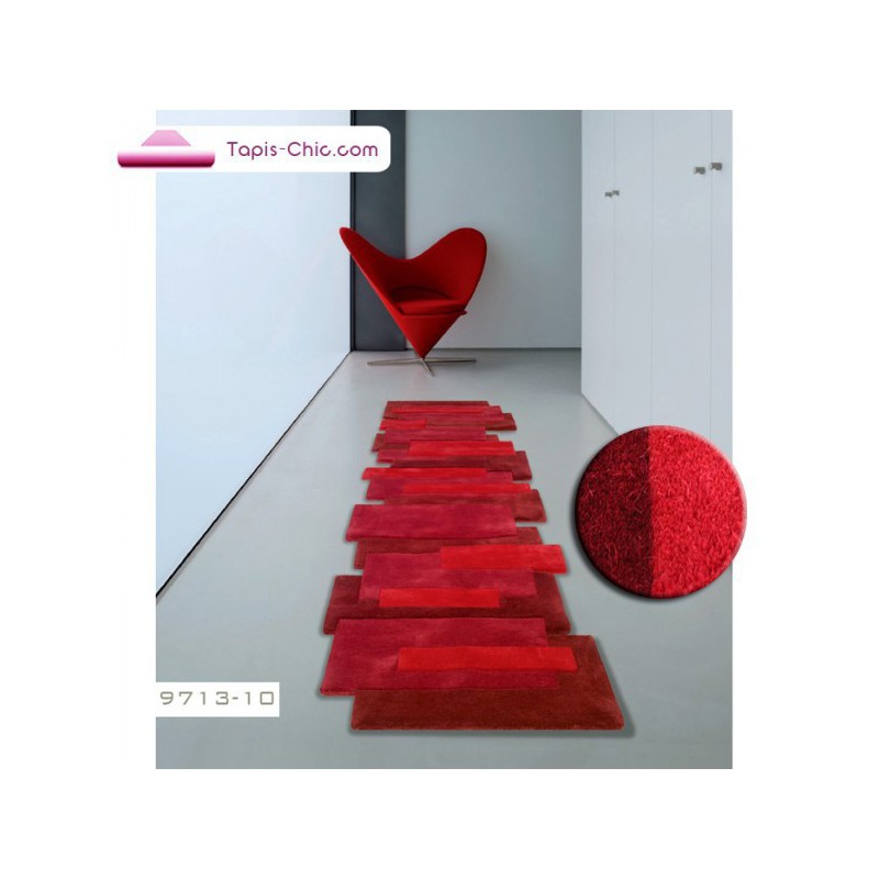 Tapis contemporain Pebbles rouge par Angelo