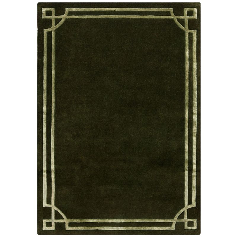 Tapis de salon laine et viscose vert Gatsby