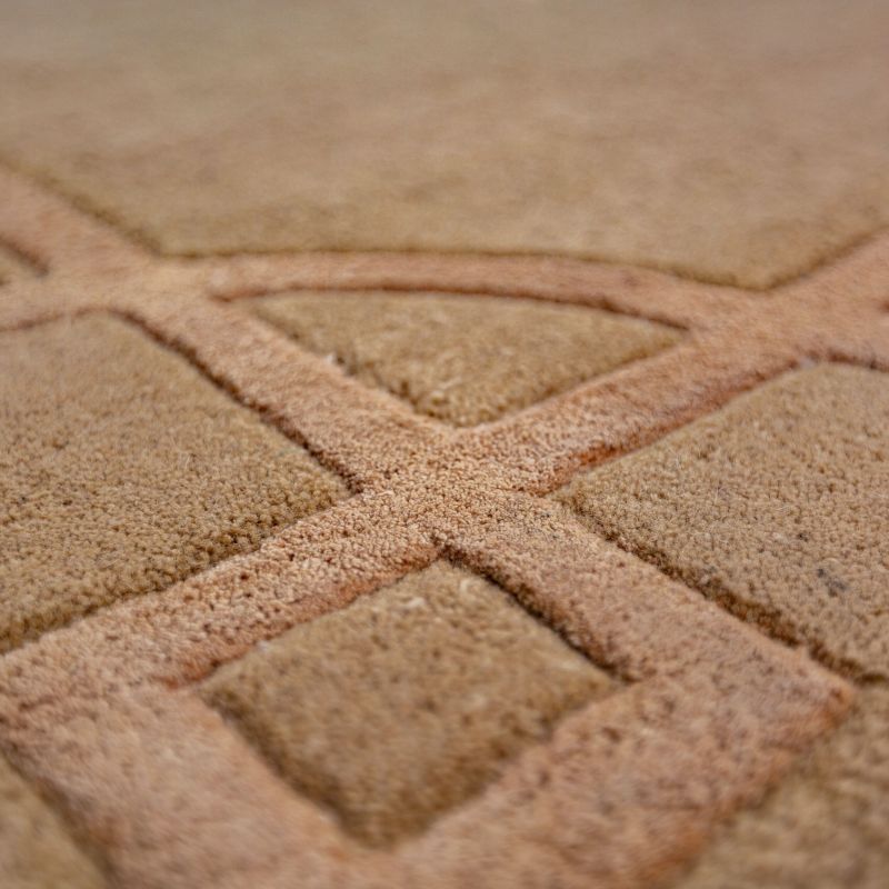 Tapis de salon laine et viscose beige Gatsby détail matiere