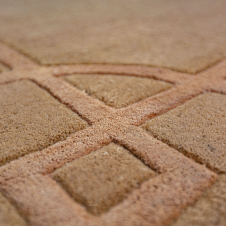 Tapis de salon laine et viscose beige Gatsby détail matiere