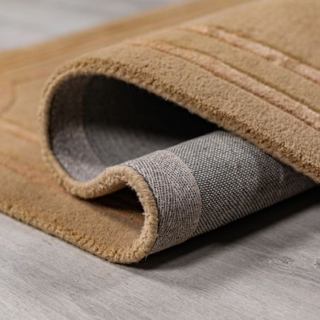 Tapis de salon laine et viscose beige Gatsby détail revetement
