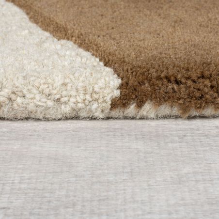 Tapis de salon pure laine beige multi Glow détail bordure Tapis de salon pure laine beige multi Glow détail bordure