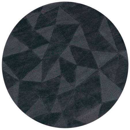 Tapis rond en laine moderne gris Shard Tapis rond en laine moderne gris Shard