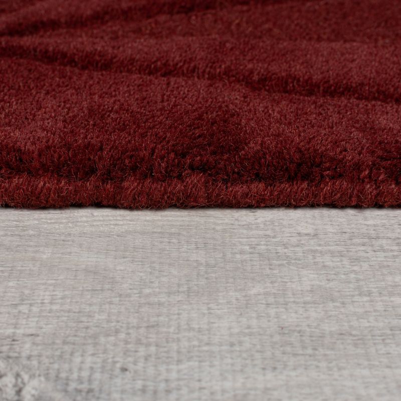 Tapis rond en laine moderne rouge Shard détail bordure