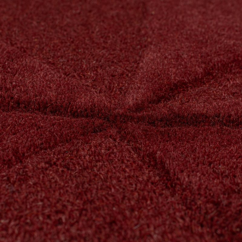Tapis rond en laine moderne rouge Shard détail matiere