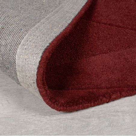 Tapis rond en laine moderne rouge Shard détail revetement Tapis rond en laine moderne rouge Shard détail revetement