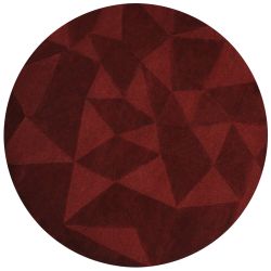 Tapis rond en laine moderne rouge Shard