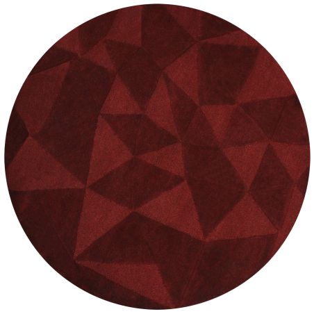 Tapis rond en laine moderne rouge Shard Tapis rond en laine moderne rouge Shard
