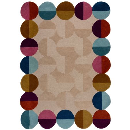 tapis de salon en laine rose et violet multicolore Abstract Scallop tapis de salon en laine rose et violet multicolore Abstract Scallop