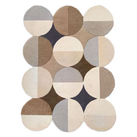tapis de salon en laine beige multicolore Abstract Mia tapis de salon en laine beige multicolore Abstract Mia