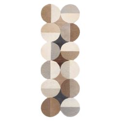 tapis de couloir en laine beige multicolore Abstract Mia