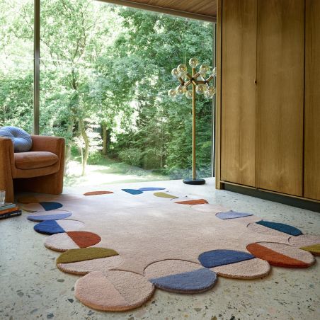 tapis de salon en laine multicolore Abstract Mia Frame ambiance tapis de salon en laine multicolore Abstract Mia Frame ambiance