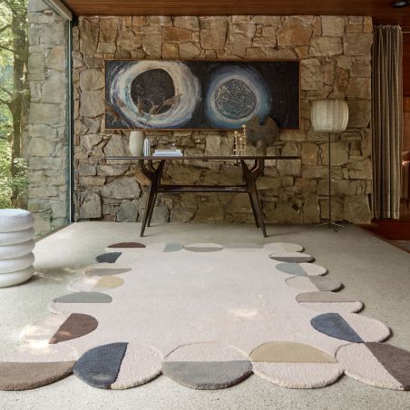 tapis de salon en laine beige multicolore Abstract Mia Frame ambiance tapis de salon en laine beige multicolore Abstract Mia Frame ambiance